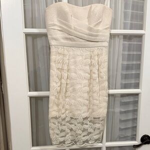 BCBGMaxAzria Cream Strapless Dress size 4